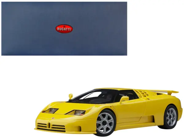 Bugatti EB110 SS Super Sport Giallo Bugatti Yellow with Silver Wheels 1/18 Model Car by Autoart #1