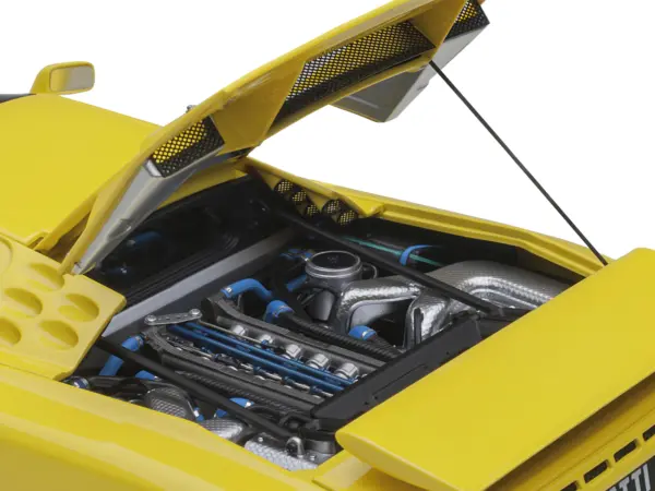 Bugatti EB110 SS Super Sport Giallo Bugatti Yellow with Silver Wheels 1/18 Model Car by Autoart #4