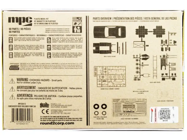 Skill 2 Model Kit Dodge Challenger Ramchargers Funny Car "Legends of the Quarter Mile" 1/25 Scale Model by MPC #4