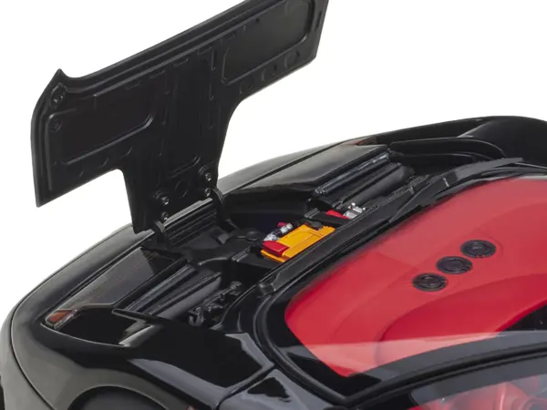 Bugatti EB110 SS Super Sport Nero Vernice Black with Red Interior and Silver Wheels 1/18 Model Car by Autoart #3