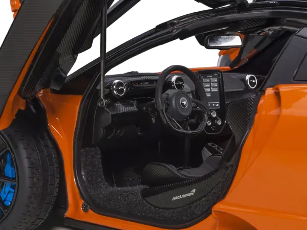 Mclaren Senna Trophy Mira Orange and Black with Carbon Accents 1/18 Model Car by Autoart #3