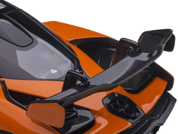 Mclaren Senna Trophy Mira Orange and Black with Carbon Accents 1/18 Model Car by Autoart #4