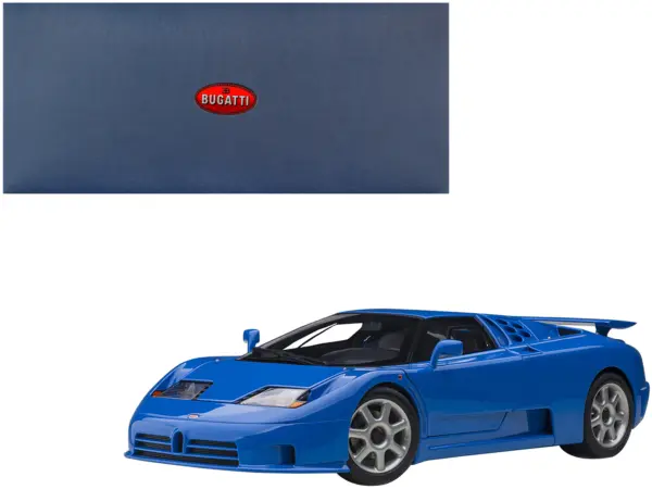 Bugatti EB110 SS Super Sport French Racing Blue with Silver Wheels 1/18 Model Car by Autoart #1