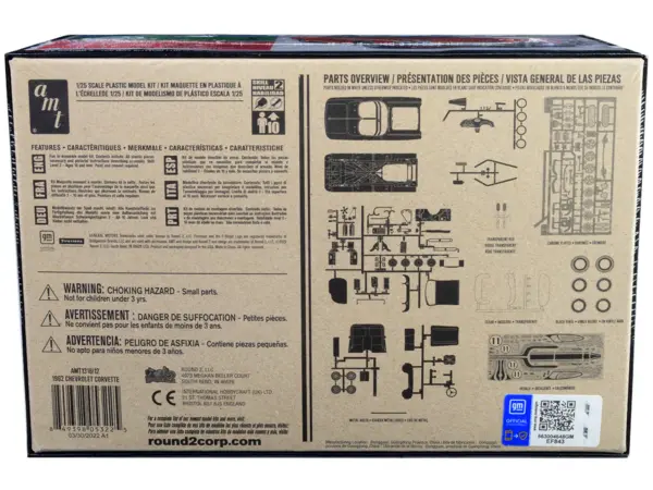 Skill 2 Model Kit 1962 Chevrolet Corvette 3 in 1 Kit 1/25 Scale Model by AMT #4