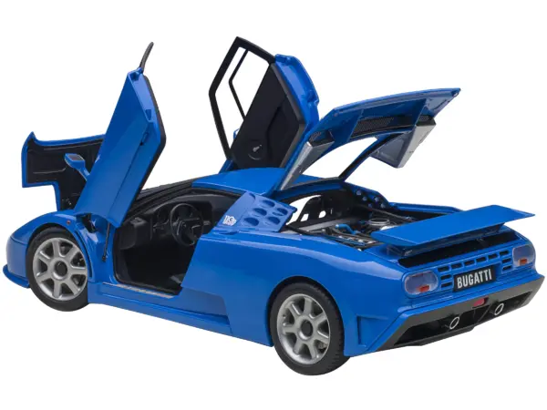 Bugatti EB110 SS Super Sport French Racing Blue with Silver Wheels 1/18 Model Car by Autoart #2