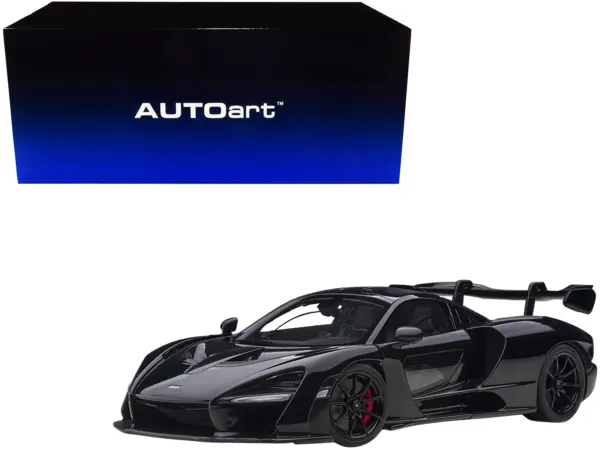 Mclaren Senna Stealth Cosmos Black with Carbon Accents 1/18 Model Car by Autoart #1