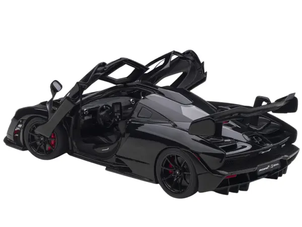 Mclaren Senna Stealth Cosmos Black with Carbon Accents 1/18 Model Car by Autoart #2