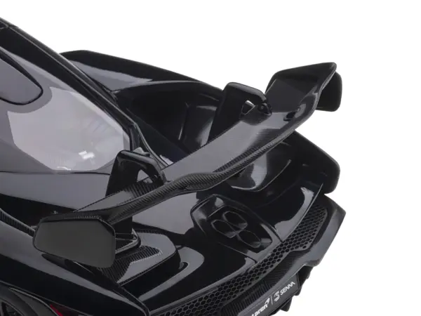 Mclaren Senna Stealth Cosmos Black with Carbon Accents 1/18 Model Car by Autoart #4