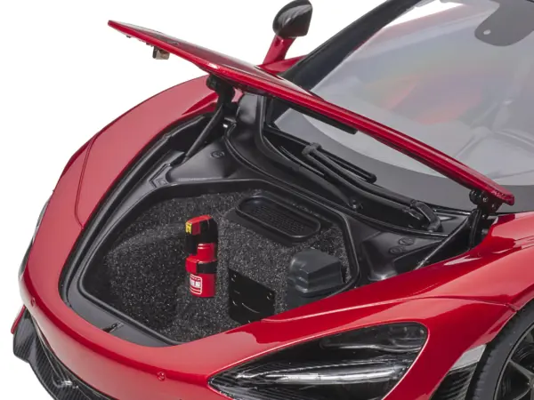 Mclaren 720S Memphis Red Metallic with Black Top and Carbon Accents 1/18 Model Car by Autoart #4