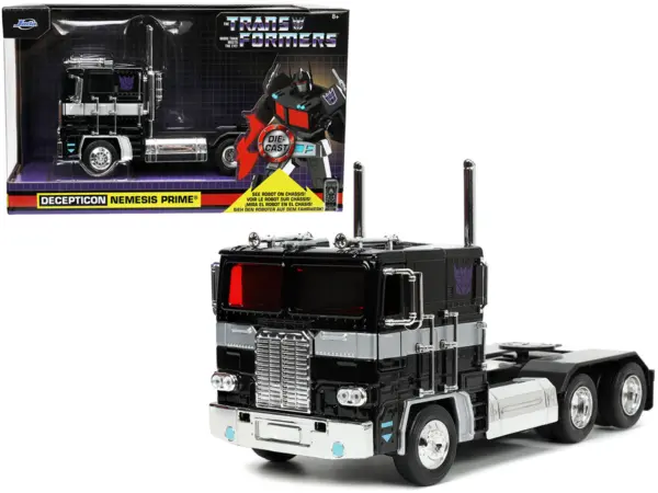 Decepticon Nemesis Prime with Robot on Chassis "Transformers" TV Series "Hollywood Rides" Series 1/24 Diecast Model by Jada #1