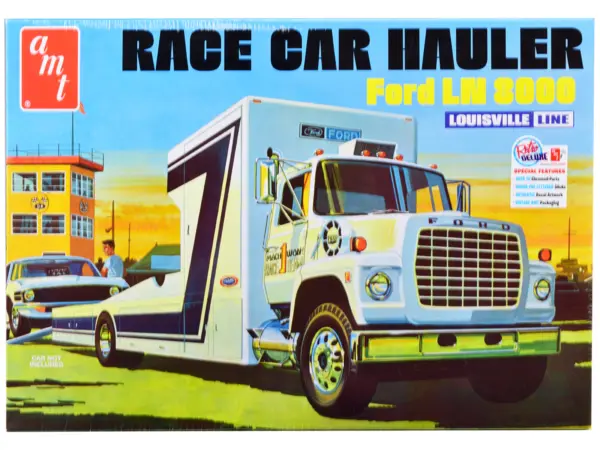 Skill 3 Model Kit Ford LN 8000 Race Car Hauler Louisville Line 1/25 Scale Model by AMT #1