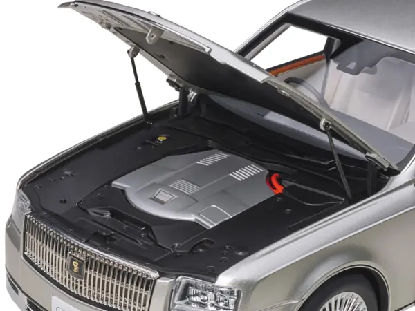 Toyota Century with Curtains RHD (Right Hand Drive) Silver Special Edition 1/18 Model Car by Autoart #3