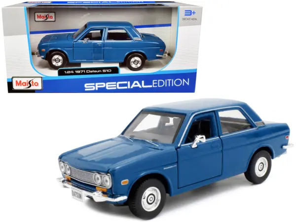 1971 Datsun 510 Blue "Special Edition" 1/24 Diecast Model Car by Maisto #1