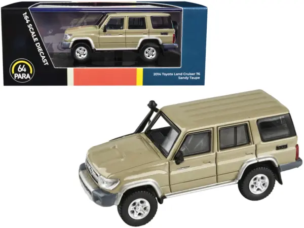 2014 Toyota Land Cruiser 76 Sandy Taupe Tan 1/64 Diecast Model Car by Paragon Models #1