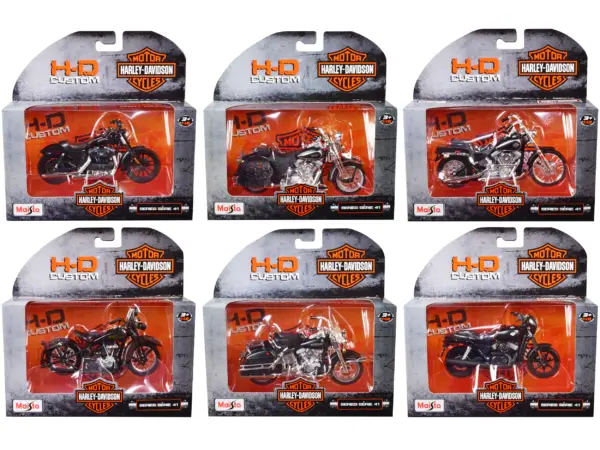 Harley-Davidson Motorcycles 6 piece Set Series 41 1/18 Diecast Models by Maisto #1
