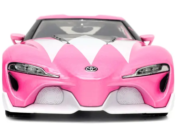 Toyota FT-1 Concept Pink Metallic and Pink Ranger Diecast Figurine "Power Rangers" "Hollywood Rides" Series 1/24 Diecast Model Car by Jada #4