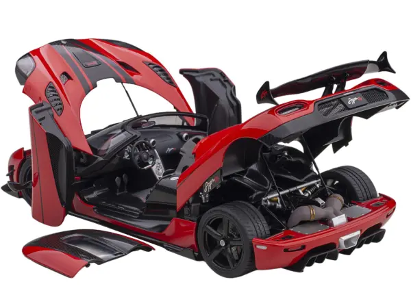 Koenigsegg Agera RS Chili Red with Black Accents 1/18  Model Car by Autoart #2