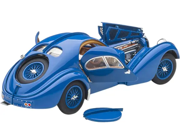 1938 Bugatti Type 57SC Atlantic with Metal Wire-Spoke Wheels Blue 1/43 Diecast Model Car by Autoart #2