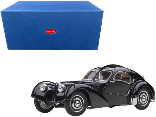 1938 Bugatti Type 57SC Atlantic with Disc Wheels Black 1/43 Diecast Model Car by Autoart #1