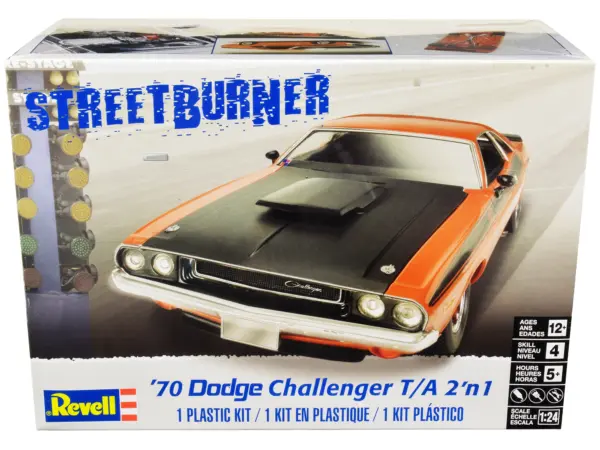 Level 4 Model Kit 1970 Dodge Challenger T/A "Streetburner" 2-in-1 Kit 1/24 Scale Model by Revell #1