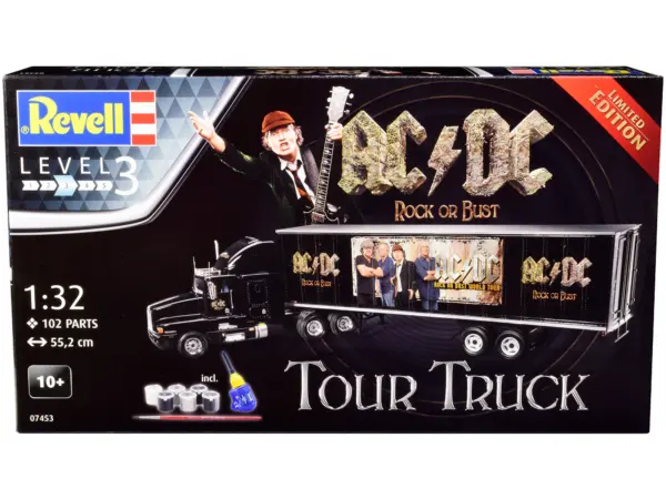 Level 3 Model Kit Kenworth Tour Truck "AC/DC Rock or Bust" 1/32 Scale Model by Revell #1