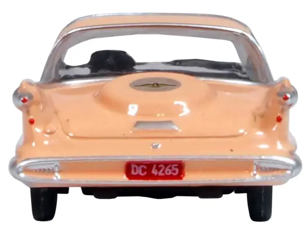 1959 Chrysler Imperial Crown 2 Door Hardtop Persian Pink with White Top 1/87 (HO) Scale Diecast Model Car by Oxford Diecast #4