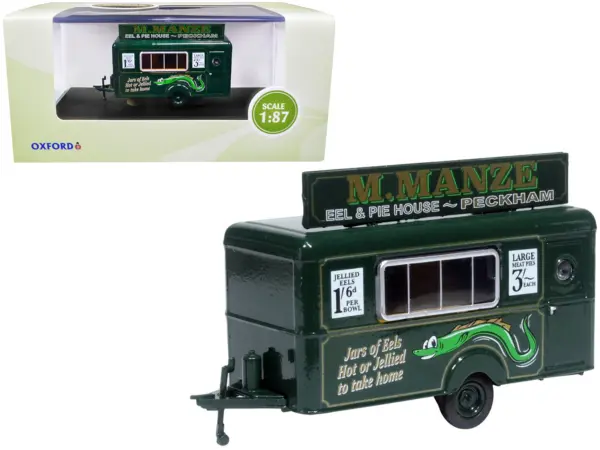 Mobile Food Trailer "M. Manze Eel and Pie House - Peckham" 1/87 (HO) Scale Diecast Model by Oxford Diecast #1