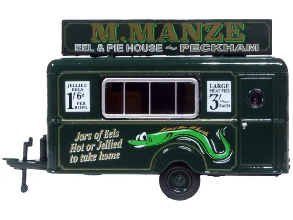 Mobile Food Trailer "M. Manze Eel and Pie House - Peckham" 1/87 (HO) Scale Diecast Model by Oxford Diecast #2