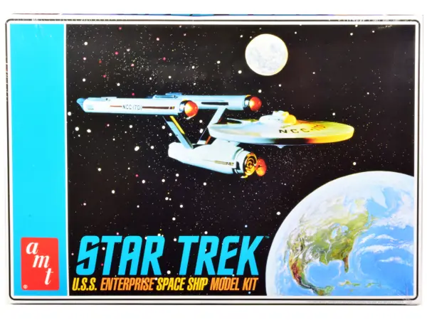 Skill 2 Model Kit U.S.S. Enterprise NCC-1701 Space Ship "Star Trek" 1/650 Scale Model by AMT #1
