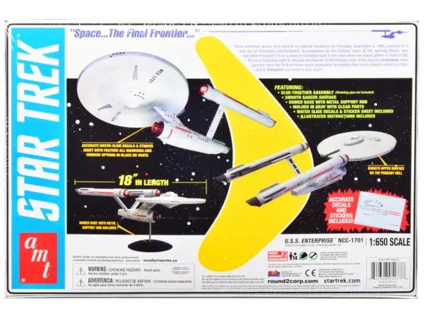 Skill 2 Model Kit U.S.S. Enterprise NCC-1701 Space Ship "Star Trek" 1/650 Scale Model by AMT #4