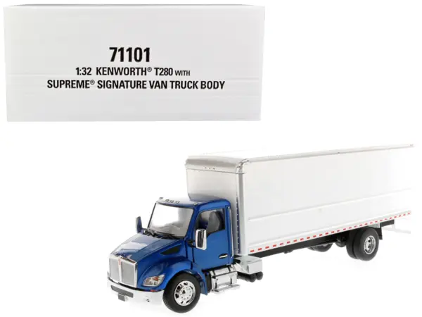 Kenworth T280 with Supreme Signature Van Truck Body Blue and White "Transport Series" 1/32 Diecast Model by Diecast Masters #1