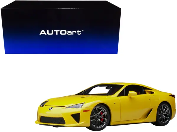 Lexus LFA Pearl Yellow with Red and Black Interior 1/18 Model Car by Autoart #1