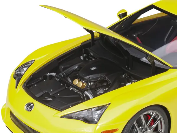 Lexus LFA Pearl Yellow with Red and Black Interior 1/18 Model Car by Autoart #3