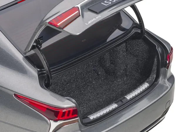 Lexus LS500h Manganese Luster Gray Metallic with Crimson and Black Interior 1/18 Model Car by Autoart #5