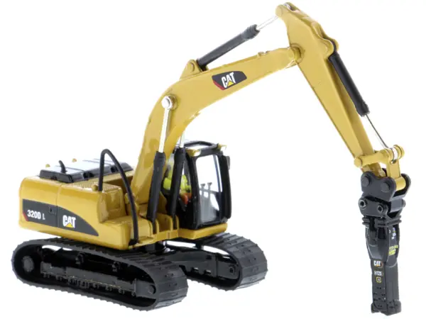 CAT Caterpillar 320D L Hydraulic Excavator with Multiple Work Tools and Operator "High Line" Series 1/87 (HO) Scale Diecast Model by Diecast Masters #5