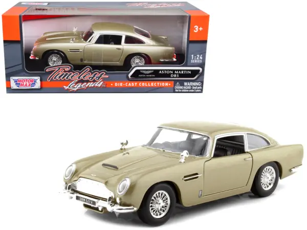 Aston Martin DB5 RHD (Right Hand Drive) Gold Metallic "Timeless Legends" Series 1/24 Diecast Model Car by Motormax #1
