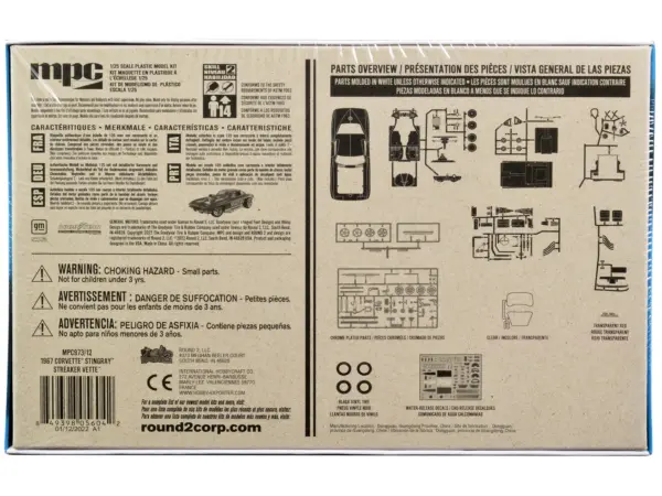 Skill 2 Model Kit 1967 Chevrolet Corvette Stingray "Streaker Vette" "The Great Street Machines" Series 1/25 Scale Model Car by MPC #4