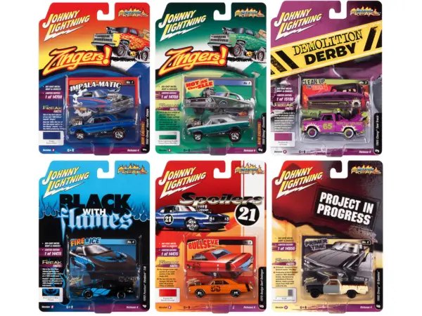 "Street Freaks" 2021 Set B of 6 Cars Release 4 1/64 Diecast Model Cars by Johnny Lightning #1