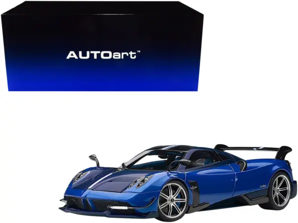 Pagani Huayra BC Blu Francia / Candy Blue Metallic with Carbon Accents 1/18 Model Car by Autoart #1