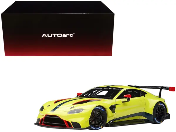 2018 Aston Martin Vantage GTE Le Mans PRO Presentation Car Lemon Green Metallic with Carbon and Red Accents "Aston Martin Racing" 1/18 Model Car by Autoart #1