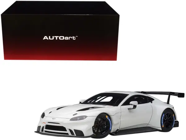 2018 Aston Martin Vantage GTE Le Mans PRO White with Carbon Accents 1/18 Model Car by Autoart #1