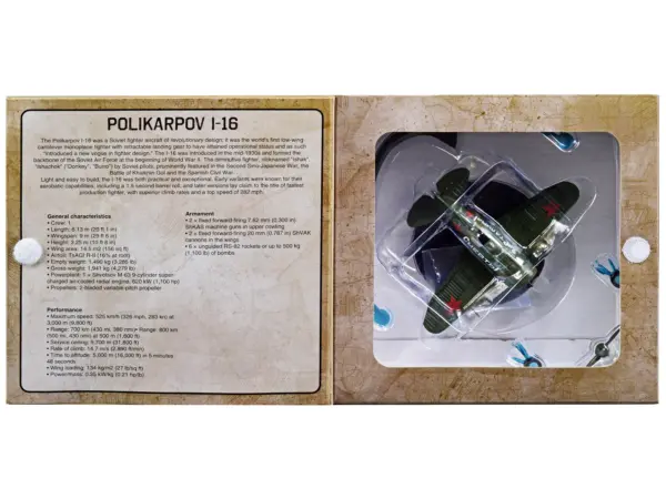 Polikarpov I-16 Fighter Plane (USSR 1933) 1/72 Diecast Model by Warbirds of WWII #5