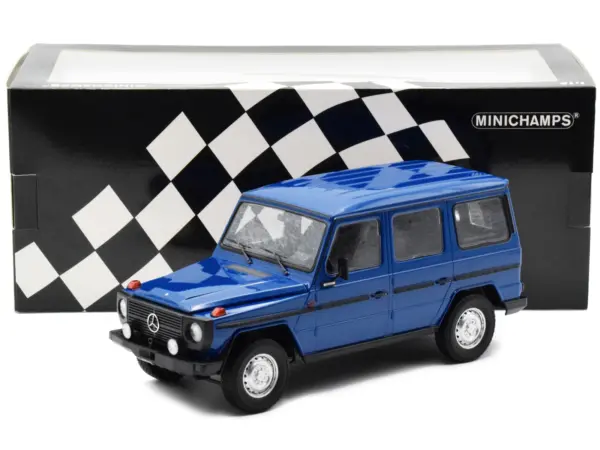 1980 Mercedes-Benz G-Model (LWB) Dark Blue with Black Stripes Limited Edition to 402 pieces Worldwide 1/18 Diecast Model Car by Minichamps #4