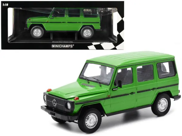 1980 Mercedes-Benz G-Model (LWB) Green with Black Stripes Limited Edition to 402 pieces Worldwide 1/18 Diecast Model Car by Minichamps #1