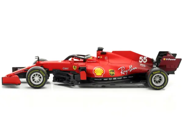 Ferrari SF21 #55 Carlos Sainz Formula One F1 Car "Ferrari Racing" Series 1/18 Diecast Model Car by Bburago #4