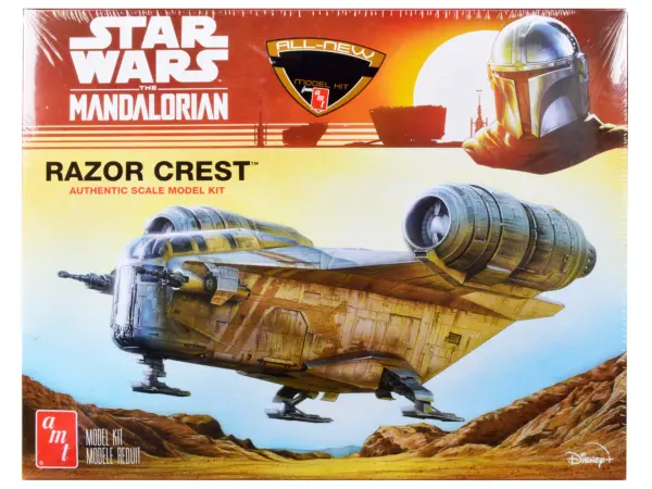 Skill 2 Model Kit Razor Crest Spaceship "Star Wars: The Mandalorian" 1/72 Scale Model by AMT #1