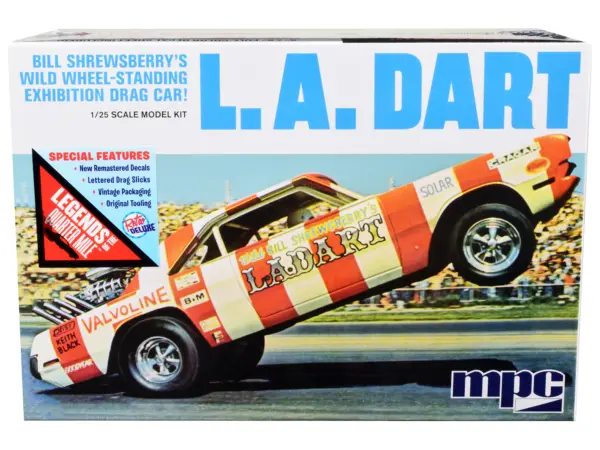 Skill 2 Model Kit Bill Shrewsberry's L.A. Dart Wheelstander Drag Car "Legends of the Quarter Mile" Series 1/25 Scale Model Car by MPC #1