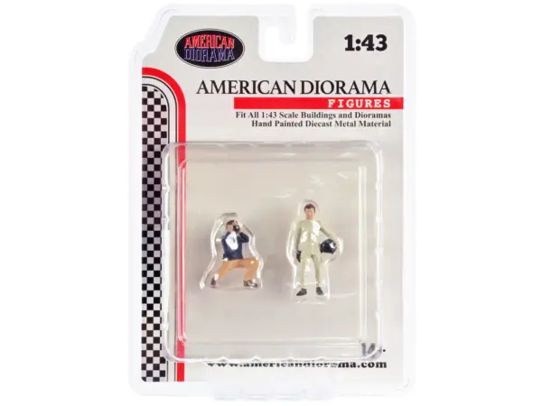 "Race Day" Two Diecast Figures Set 1 for 1/43 Scale Models by American Diorama #3