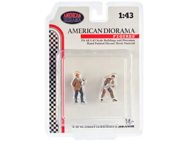 "Race Day" Two Diecast Figures Set 4 for 1/43 Scale Models by American Diorama #3