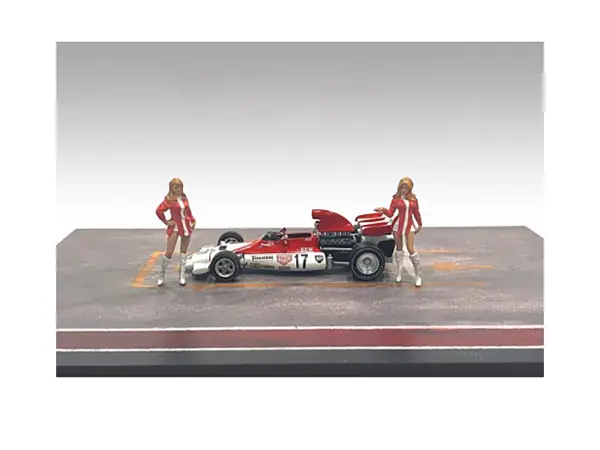 "Race Day" Two Diecast Figures Set 6 for 1/43 Scale Models by American Diorama #1